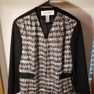 Doncaster rayon acrylic black orange white jacket